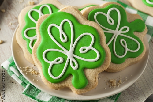 Green Clover St Patricks Day Cookies