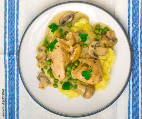 Φωτογραφία fricassee from chicken with vegetables