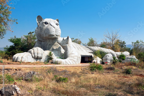 Sculpture near  temple tiger tigers (Wat Pha Luang Ta Bua photo