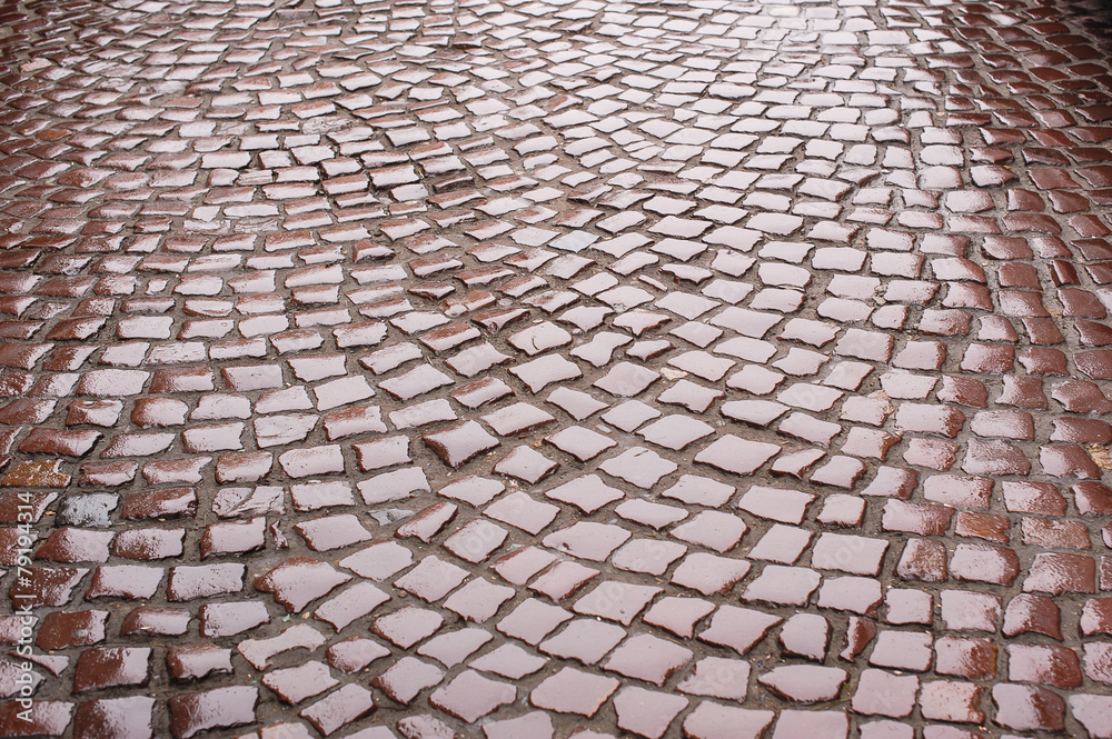 background of wet road paving