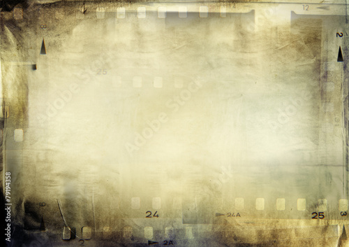 Film strip frames on grunge paper