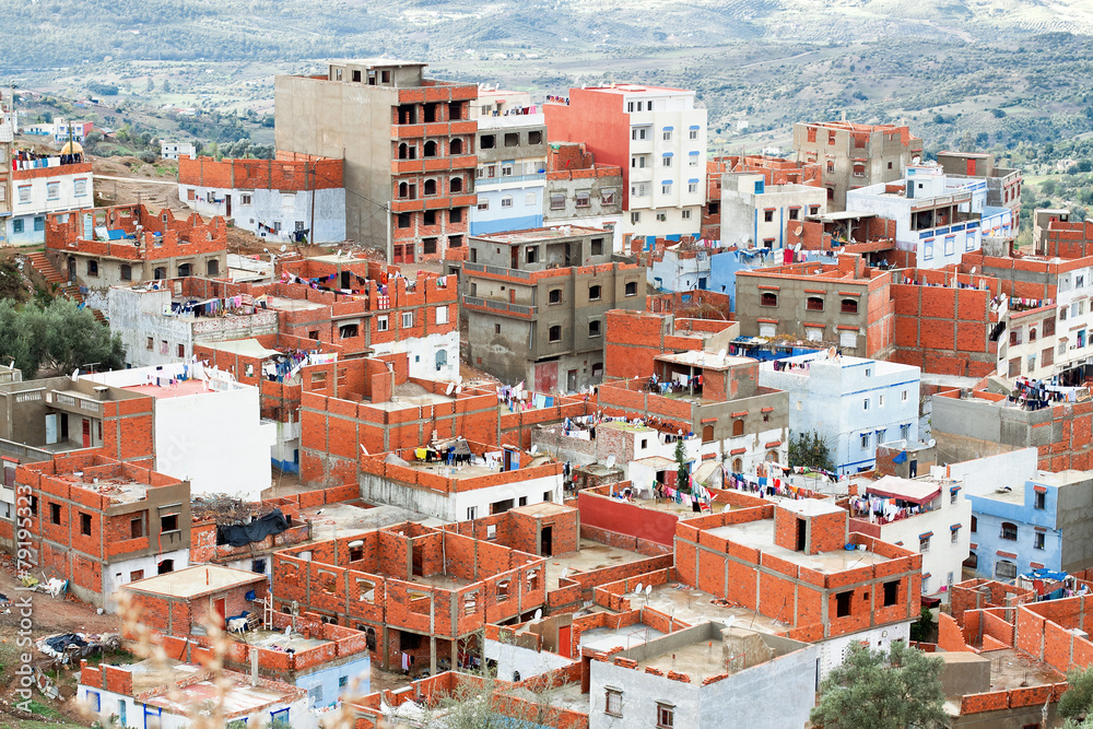 Residential homes on outskirts Chefchaouen, Province Tangier-Tet