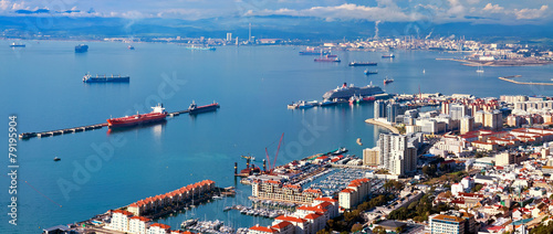 residential areas and port of Gibraltar