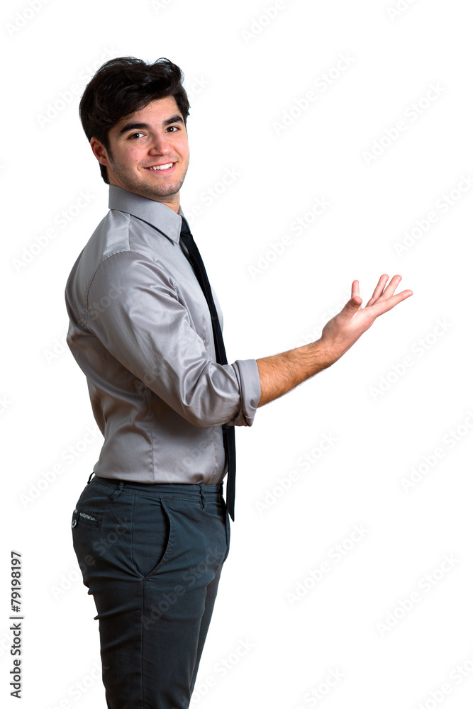young businessman presenting