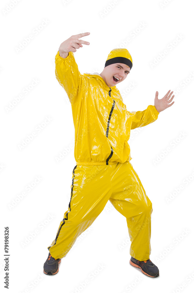 Man in yellow suit isolated on white Man in yellow suit isolated on white
