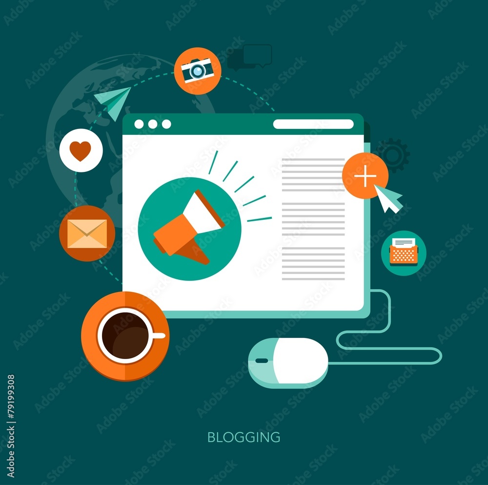 vector blogging concept illustration vector blogging concept illustration