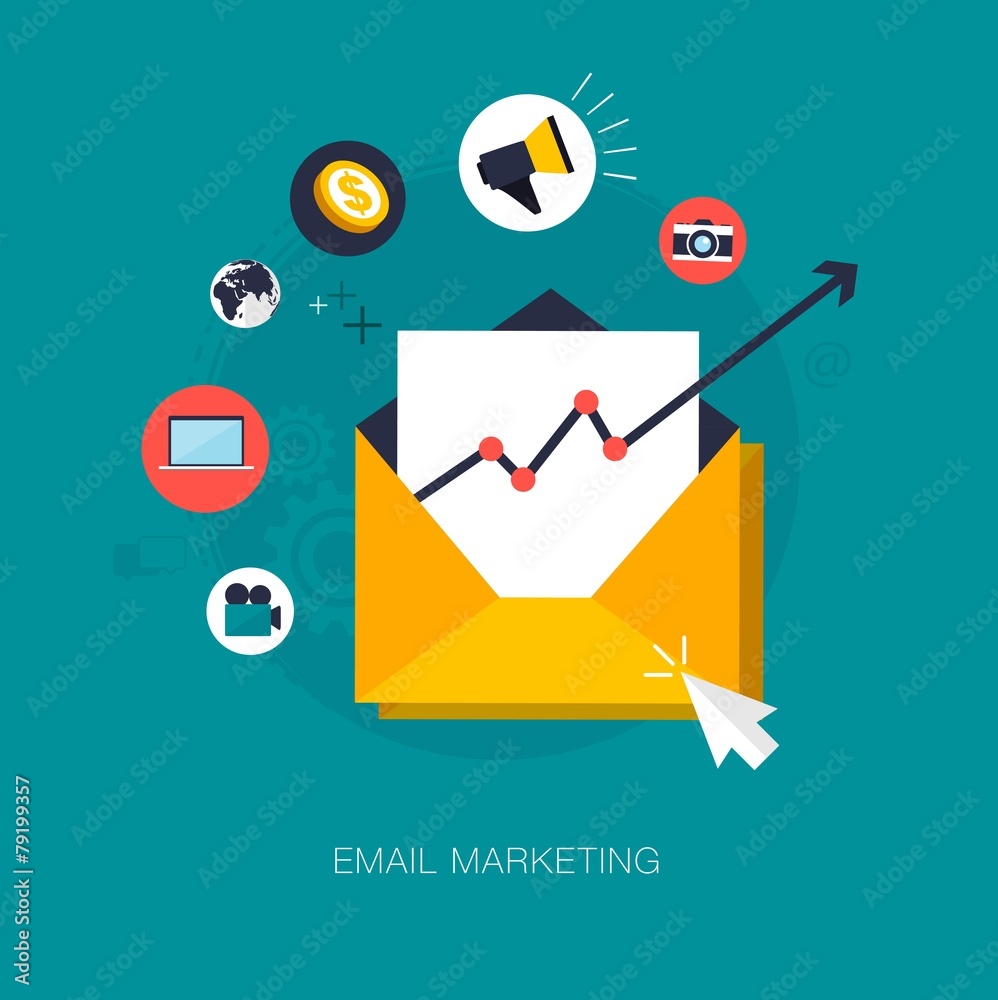 vector email marketing concept illustration