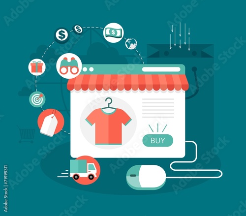 vector online shop concept illustration