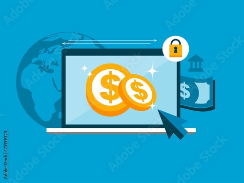 vector secure online payment concept illustration