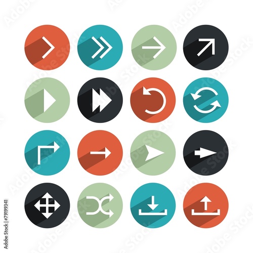 set of modern arrows icons