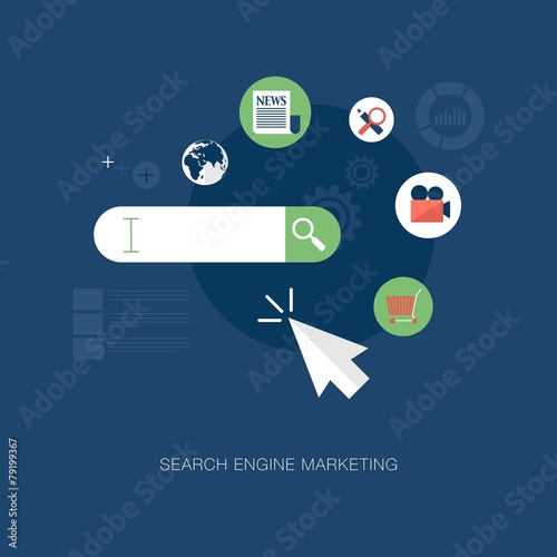 vector modern search engine marketing concept illustration