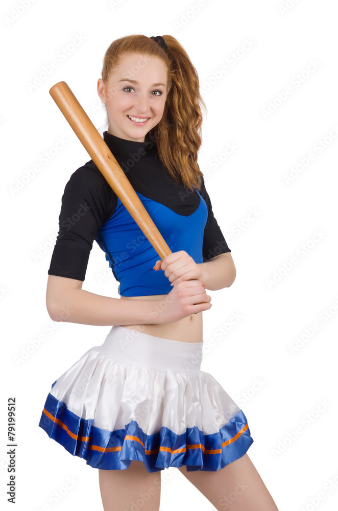 Cheerleader isolated on the white background Cheerleader isolated on the white background
