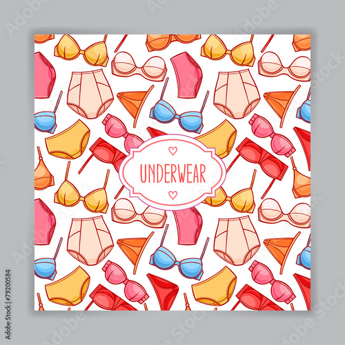 card with colorful female underwear