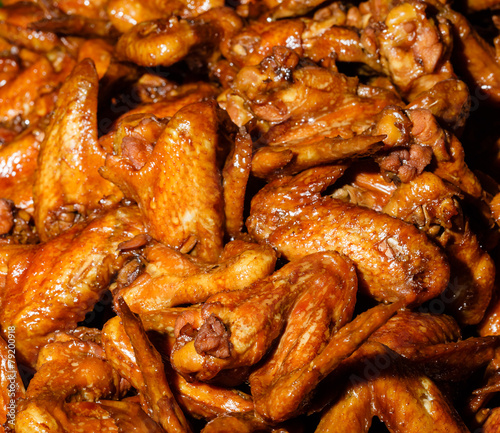 Fried chicken wings - ready food in the market