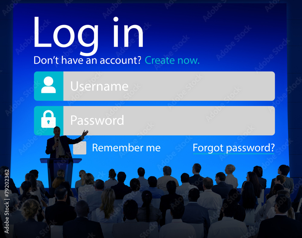 Business People LogIn Security Protection Seminar Concept Business People LogIn Security Protection Seminar Concept