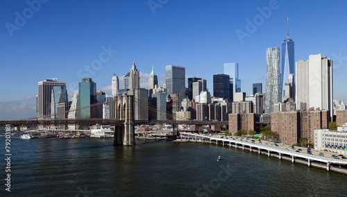 New York Brooklyn Bridge and Downtown