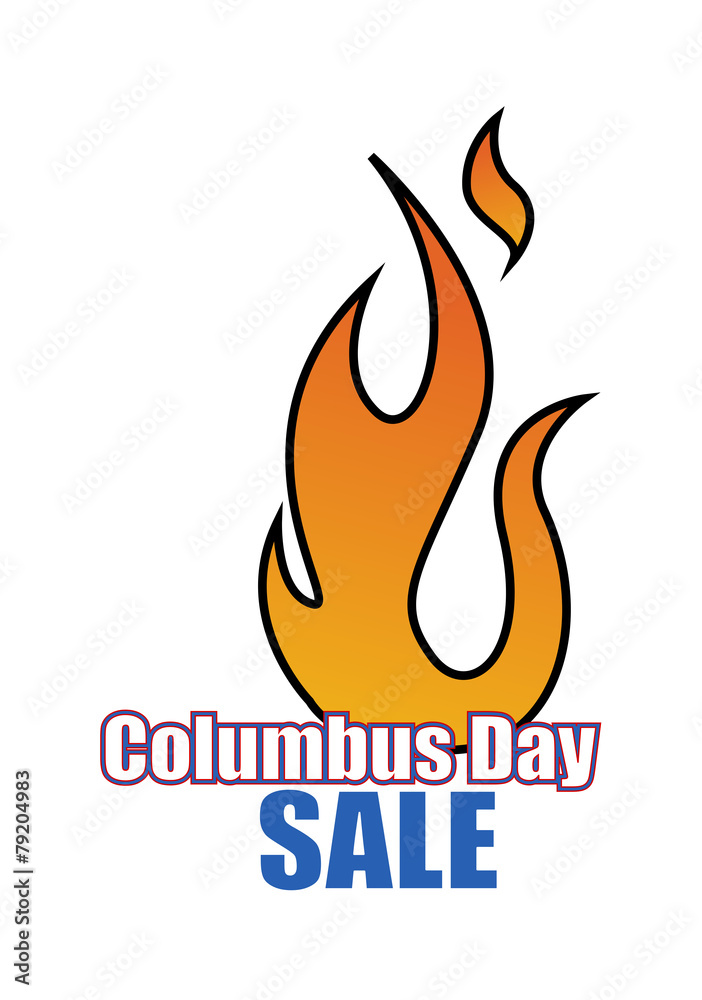 Columbus Day Sale Fire Banner Vector Columbus Day Sale Fire Banner Vector
