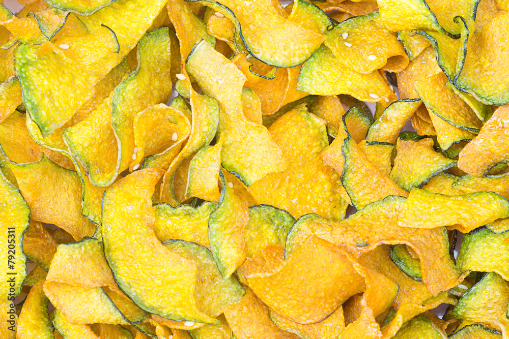 Fried Pumpkin Crisp ; Thai snack. Fried Pumpkin Crisp ; Thai snack.