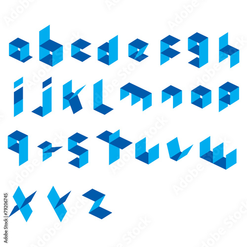 creative rectangle alphabet design vector