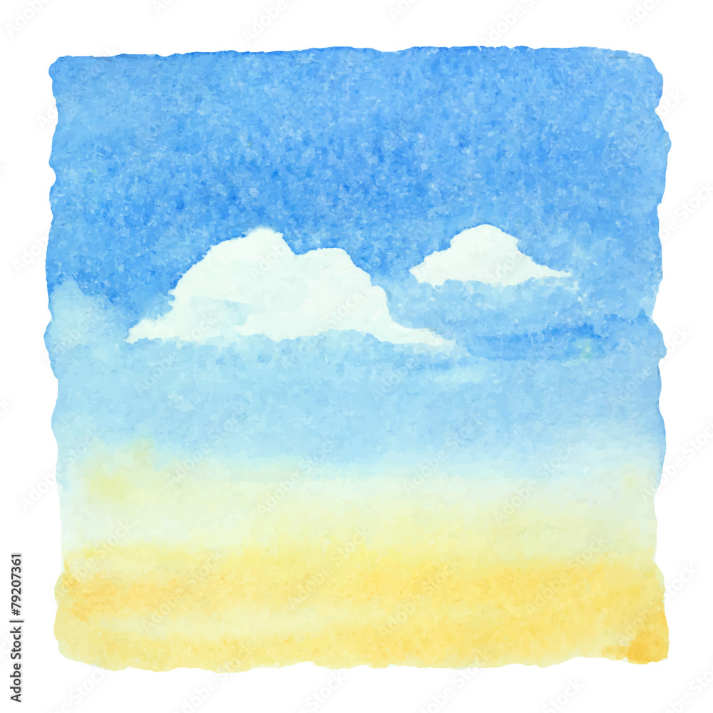 Obraz premium Watercolor blue sky