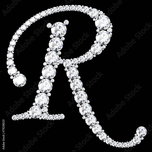 diamond letters with gemstones