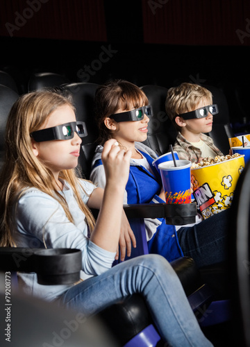 Children Watching 3D Movie In Theater