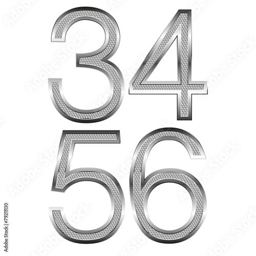 thin diamond metal letters on white