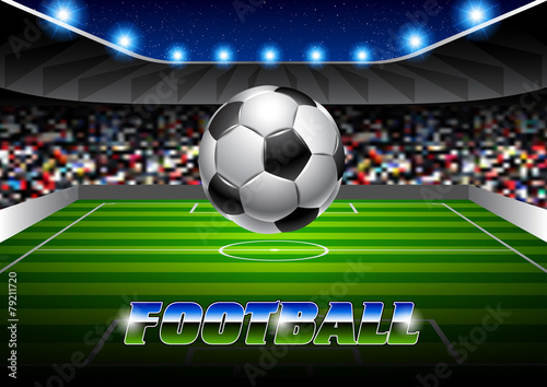 Stadium with soccer ball