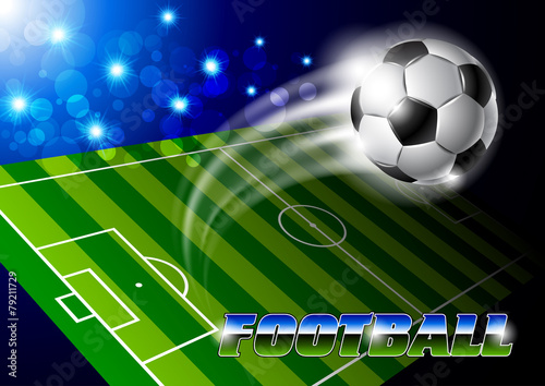 Stadium with soccer ball