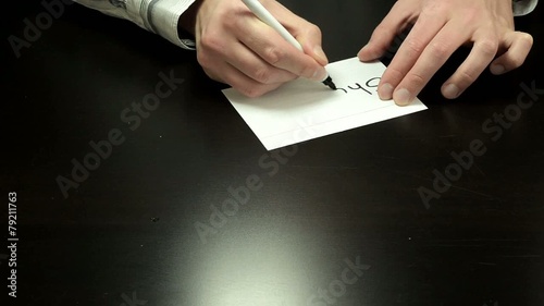 Hands draw the words Shut Up