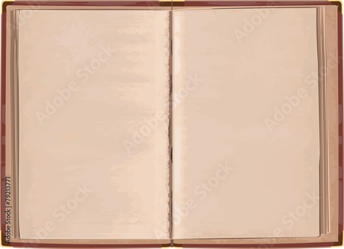 Old open book