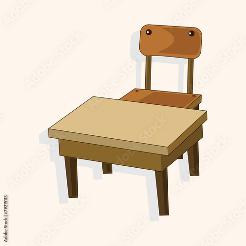 classroom desk and chair theme elements vector,eps