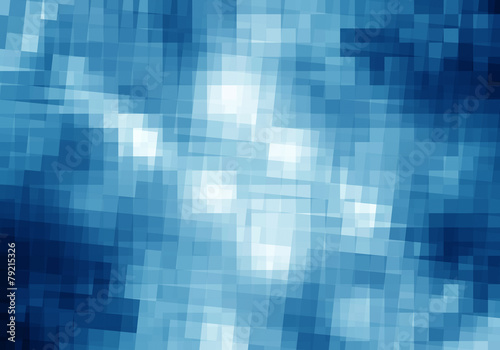 Abstract blue geometric background, mosaic banner.