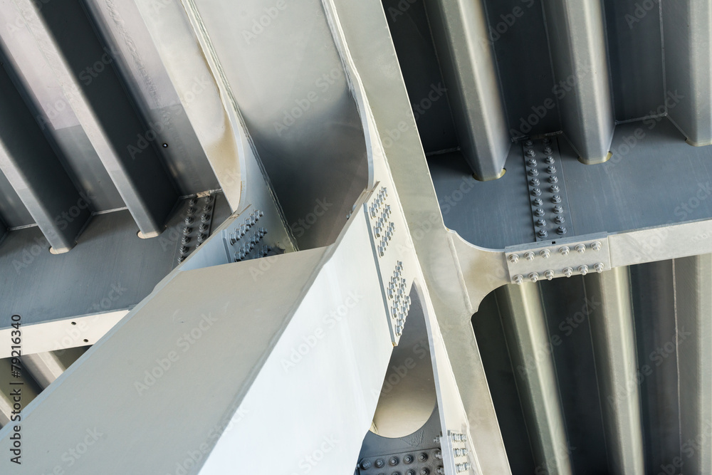 Obraz premium Gray metal framework. Close up.