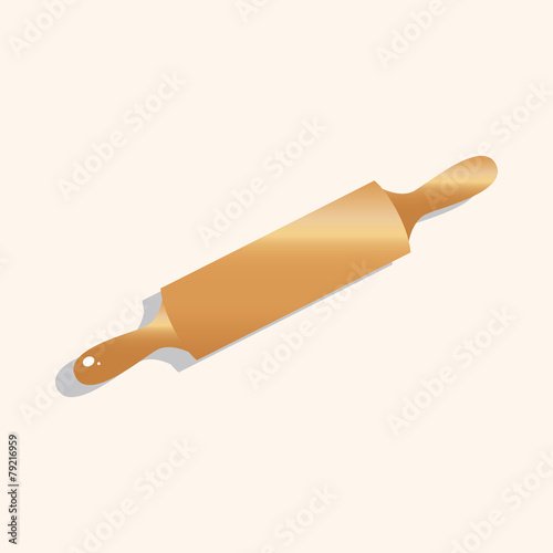 kitchenware rolling pin theme elements vector,eps