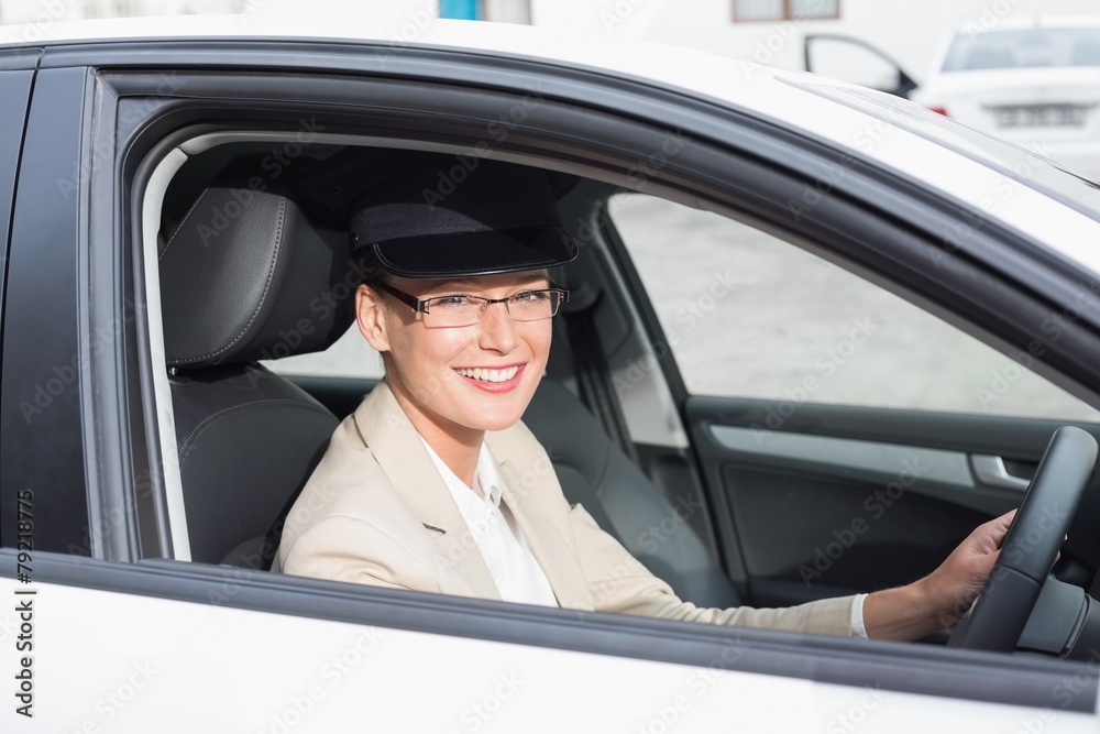Chauffeur smiling at camera