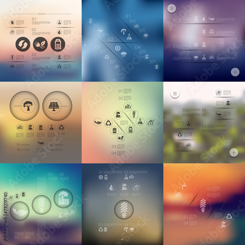 ecology infographic with unfocused background
