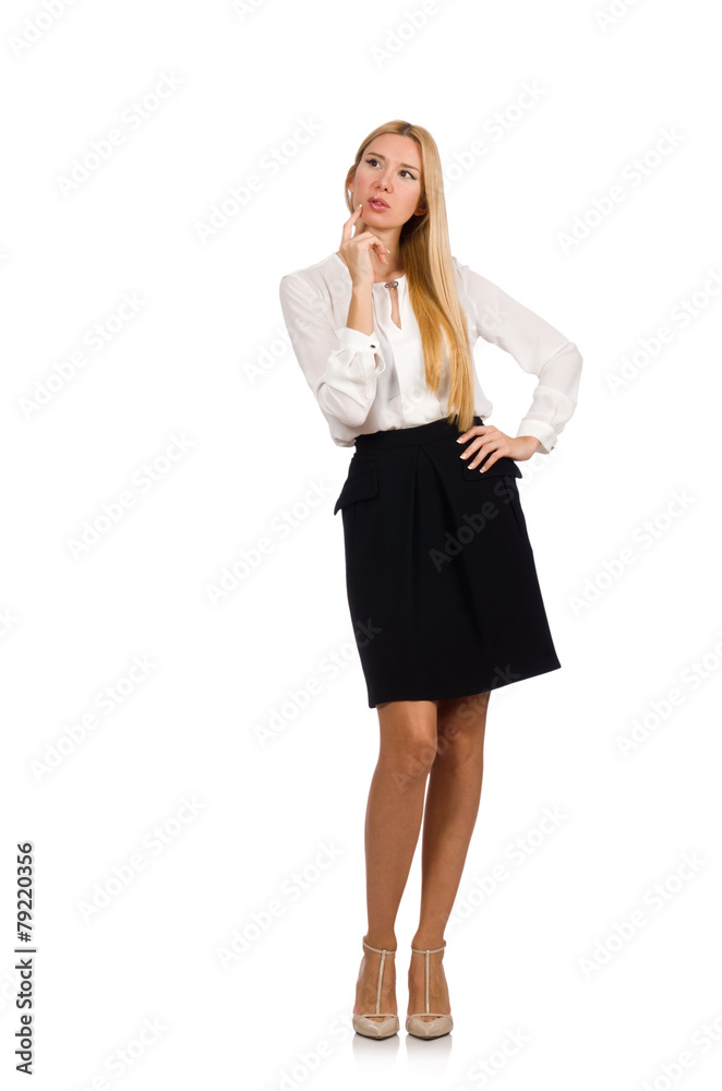Businesswoman in business concept isolated on white Businesswoman in business concept isolated on white