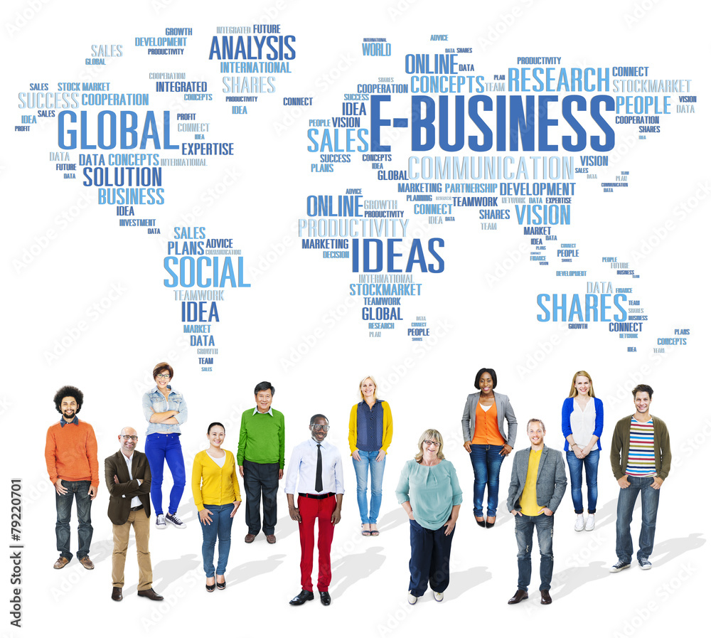E-Business Global Business Commerce Online World Concept E-Business Global Business Commerce Online World Concept