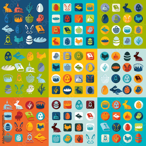Set of easter icons