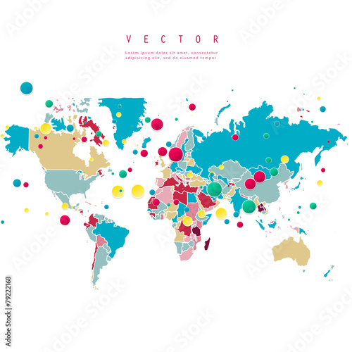 Vector Abstract Telecommunication Earth Map.