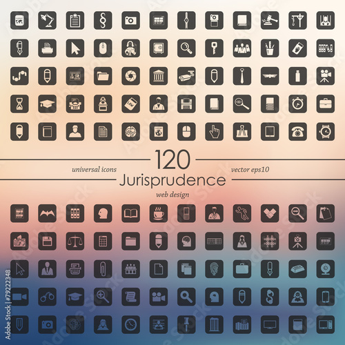 Set of jurisprudence icons