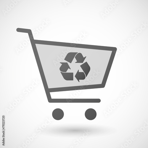 Shopping cart icon with a recycle sign
