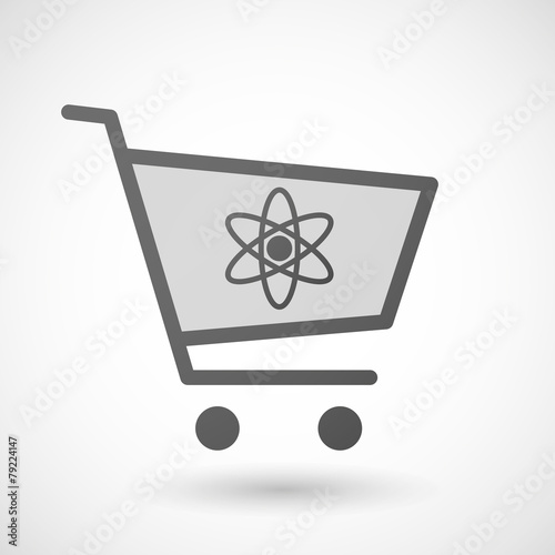 Shopping cart icon with an atom