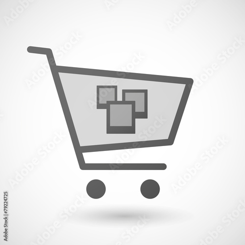 Shopping cart icon with a photo bunch