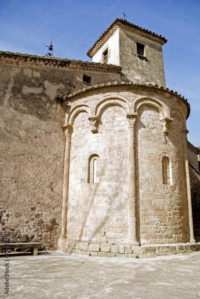 church in the medieval village of  Mura.Catalonia.Spain