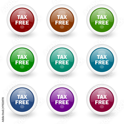 tax free icon set
