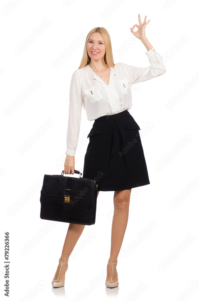 Businesswoman in business concept isolated on white Businesswoman in business concept isolated on white