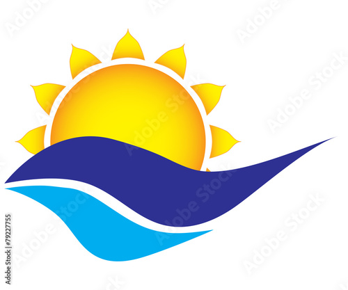 Icon sun logo vector illustration