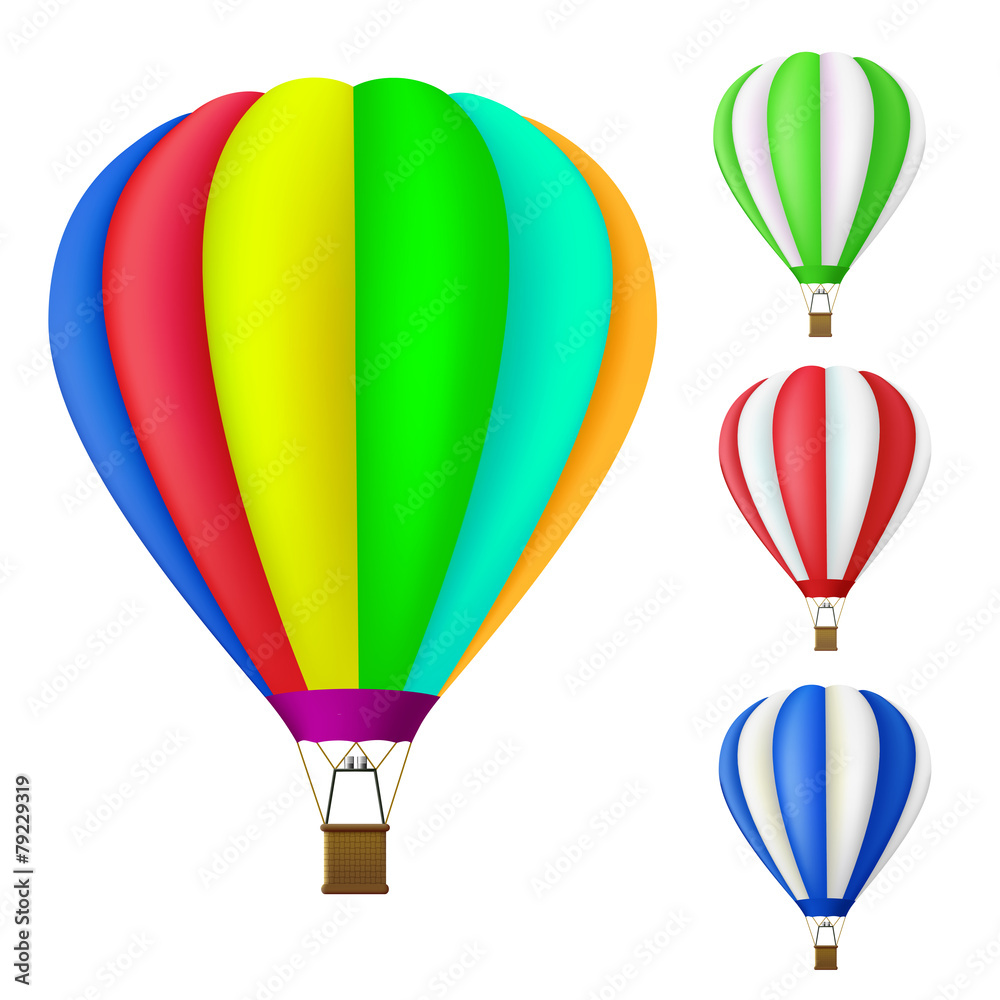 Fototapeta premium set of colorful Hot air balloon